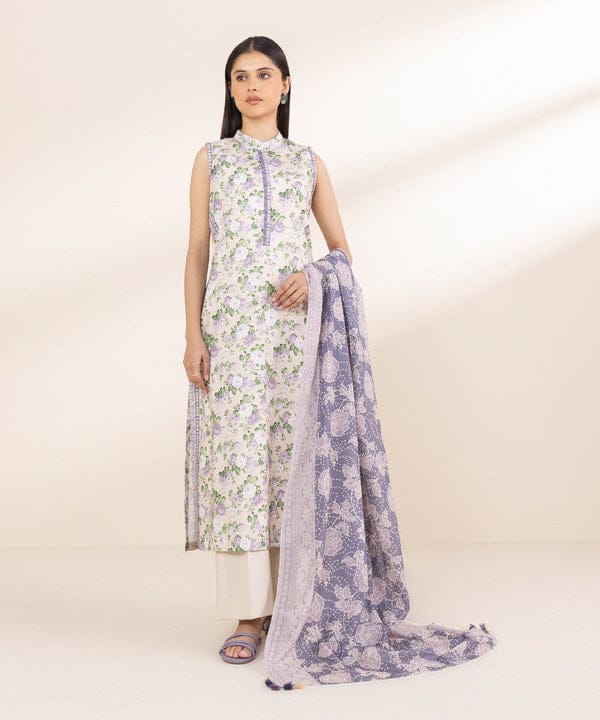 SAPPHIRE | UNSTITCHED 3 PIECE PRINTED LAWN SUIT