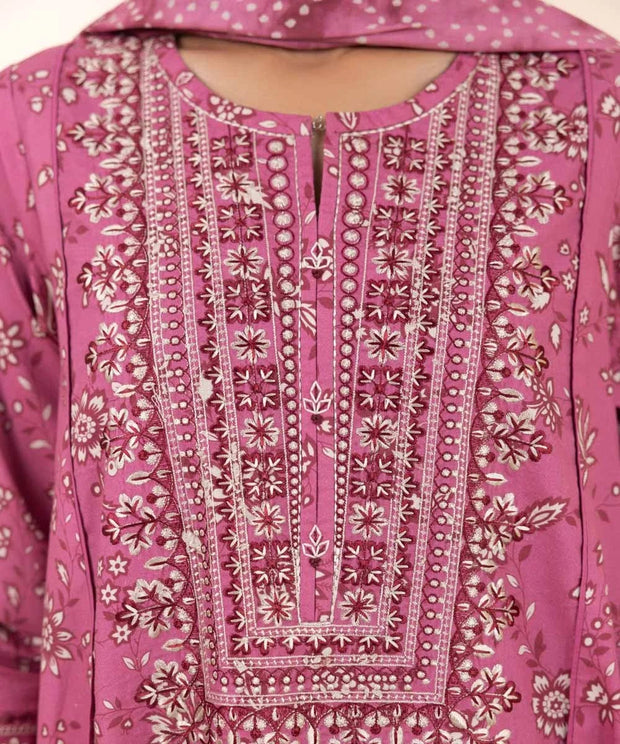 Sapphire 3Pc Embroidered Cambric Suit
