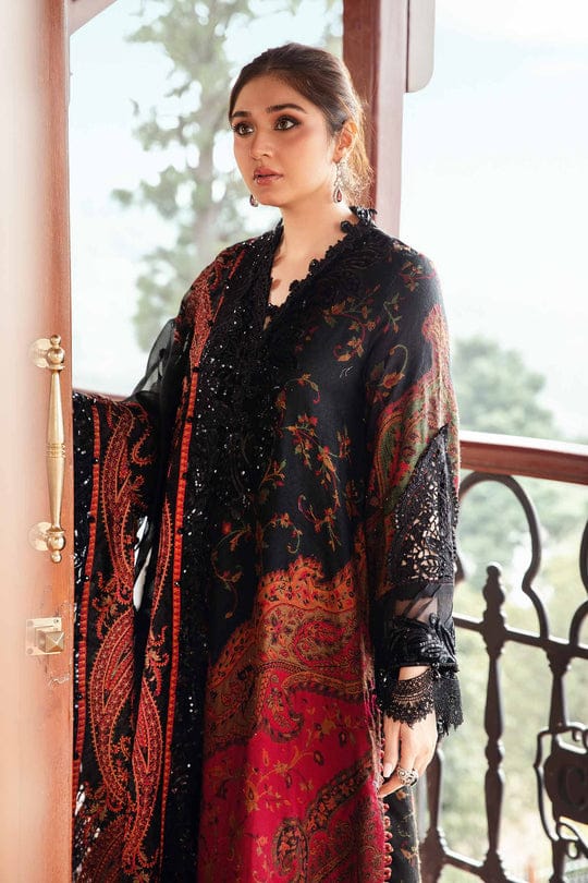 Maria B Black Lawn Print Embroidery 3 piece (replica)