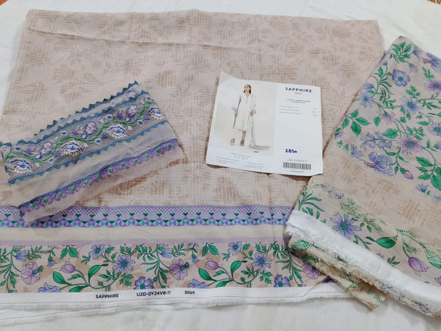 2 piece embroidered Cambric suit