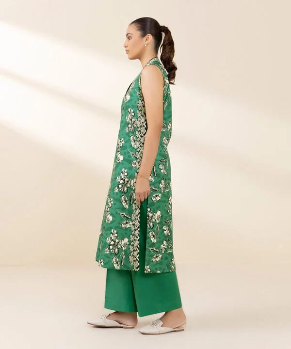 2 Piece - Embroidered Cotton Suit