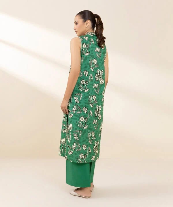 2 Piece - Embroidered Cotton Suit