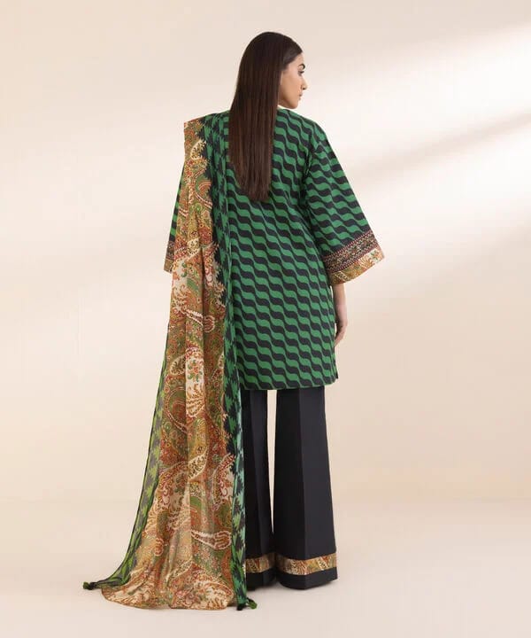 2 Piece - Embroidered Cotton Suit