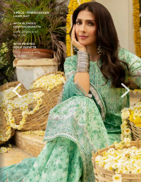 3 Piece - Embroidered Lawn Suit