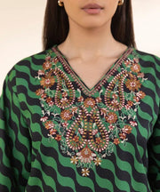 2 Piece - Embroidered Cotton Suit